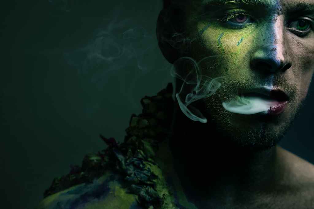 woman in black and white polka dot shirt