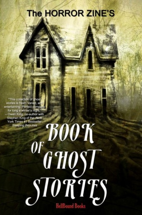 Book of Ghost Stories book cover. Image of haunted house.