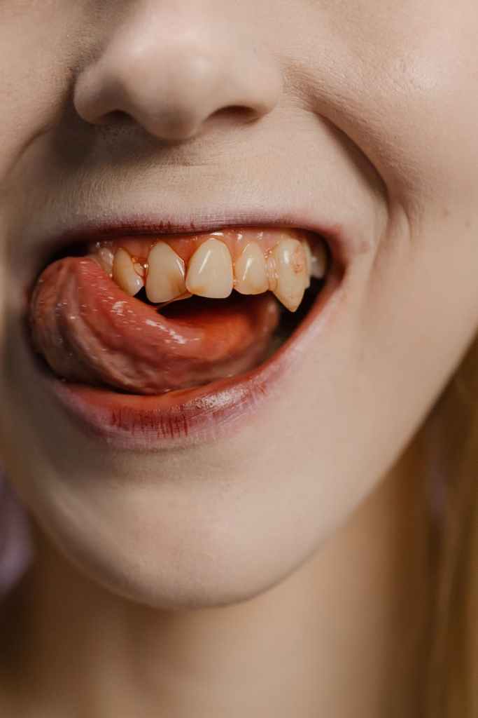 an open mouth in close up photography