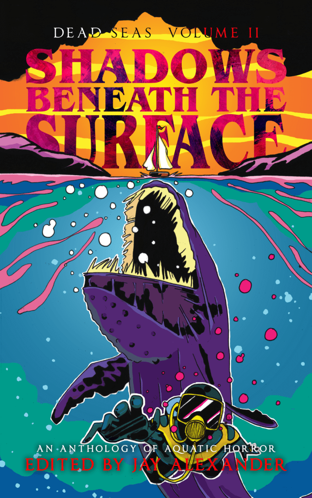 Shadow Beneath Surface monster surfacing diver swimming away