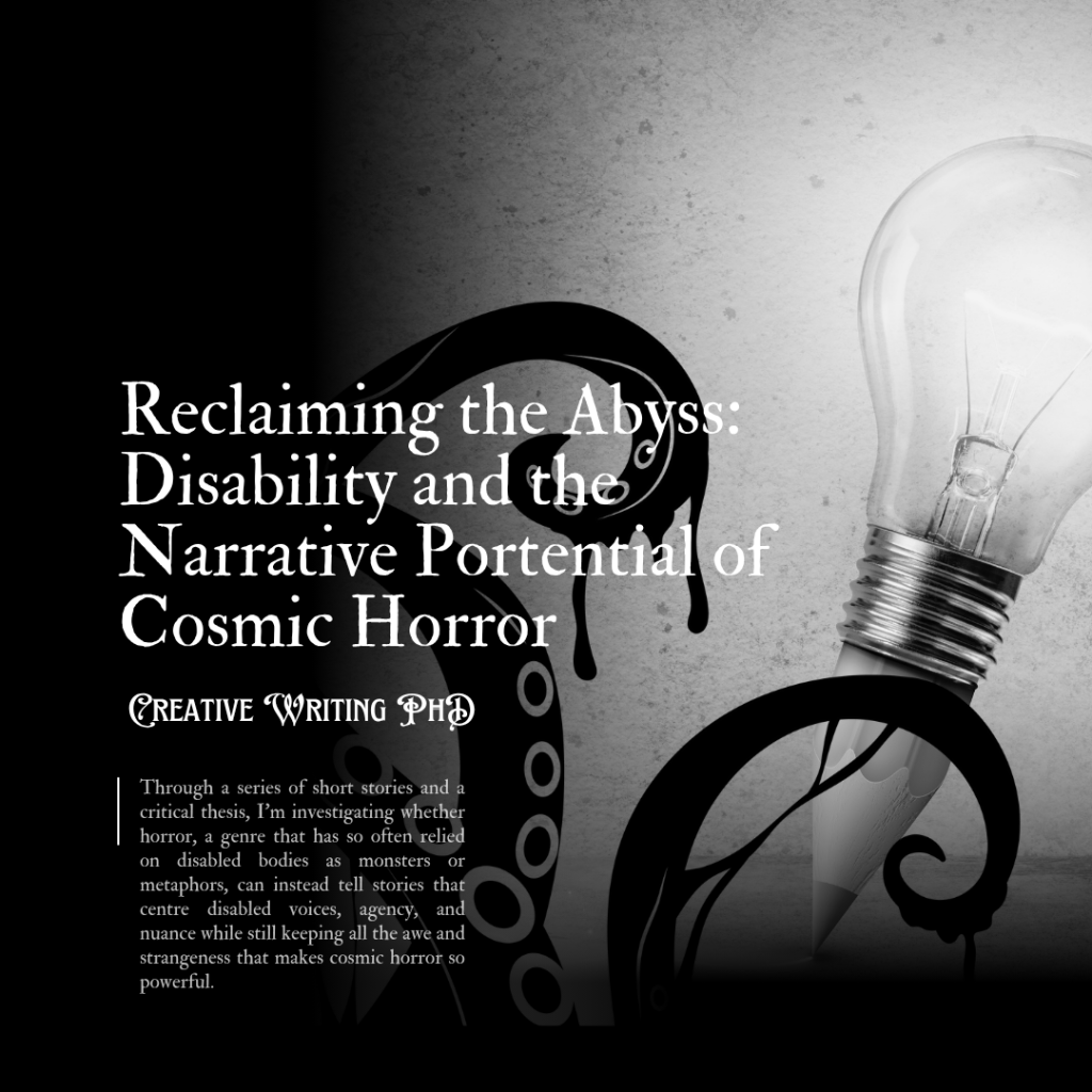Text Reclaiming the Abyss: Disability and the narrative potential of Cosmic Horror. Image Lightbulb and tentacles